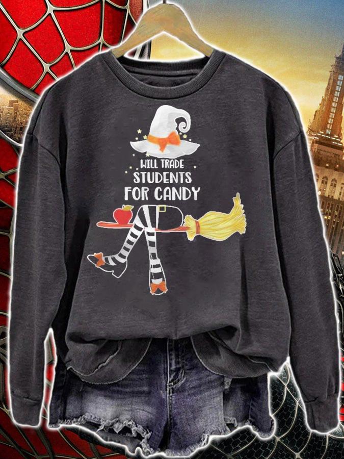 Halloween Will Trade Students For Candy Gift For Men Women T-shirt sweatshirt