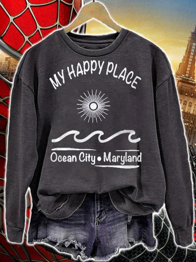 My Happy Place Ocean City Maryland Shirt sweatshirt