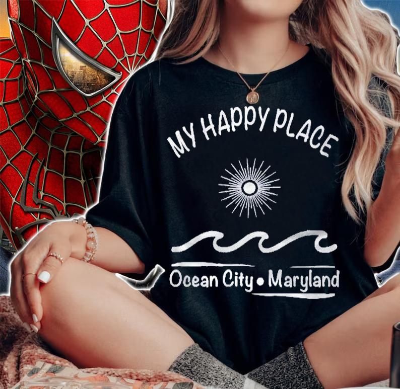My Happy Place Ocean City Maryland Shirt woman shirt