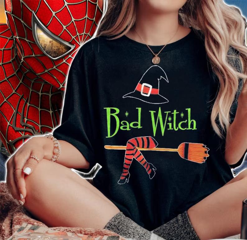 Scary Bad Witch Fly Broomstick Halloween Costume Good Witch Shirt woman shirt