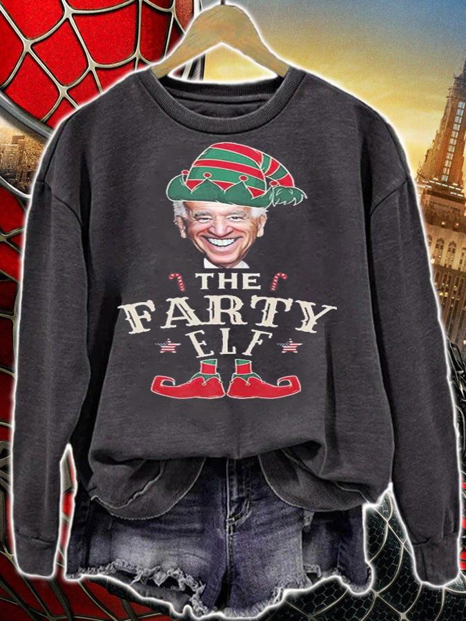 Conservative Republican Christmas Humor The Farty Elf T-Shirt sweatshirt
