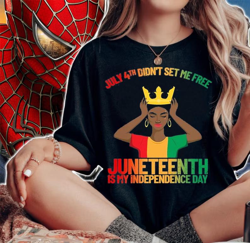 July 4th Didn't Set Me Free Afro Girl Women's T-Shirt woman shirt