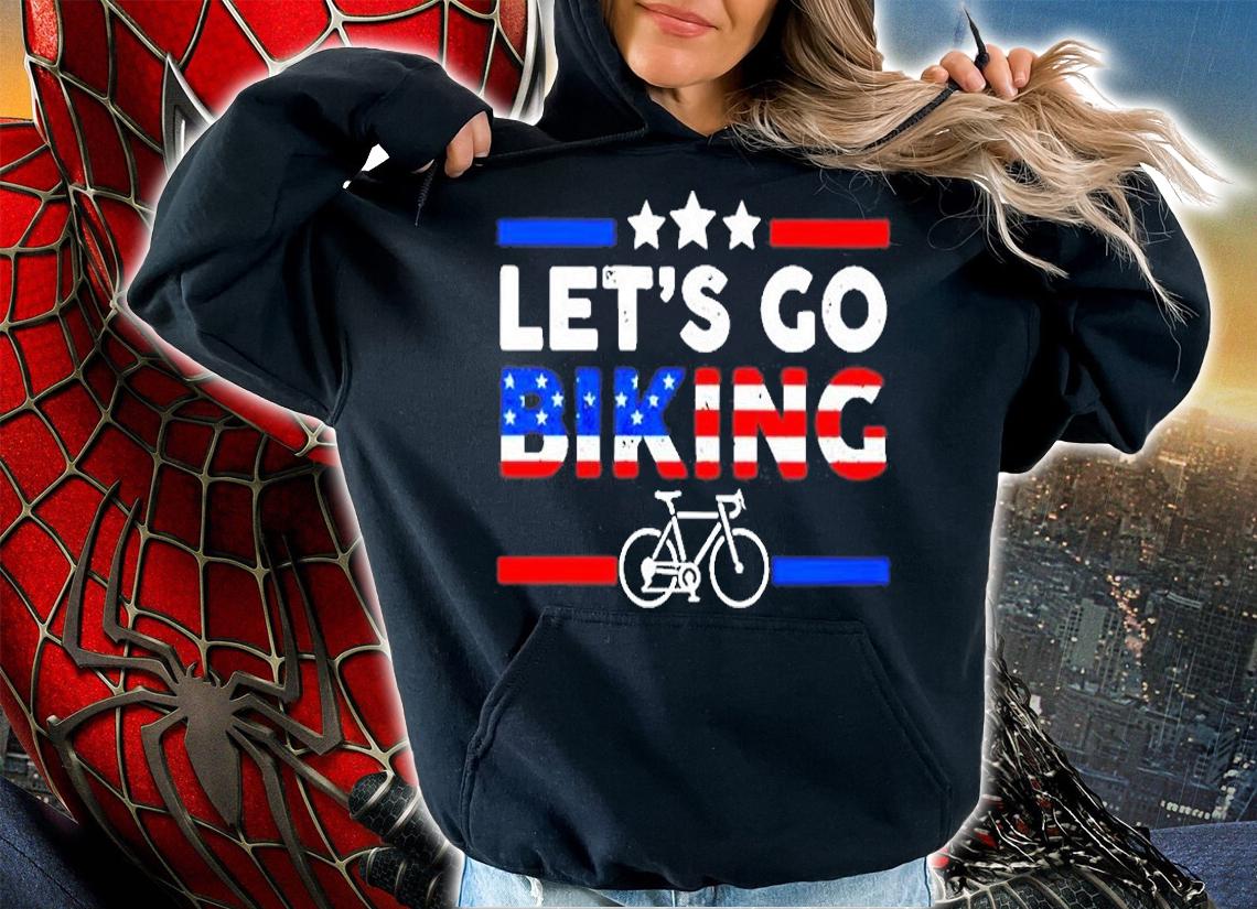 Lets Go Biking US Flag T-Shirt