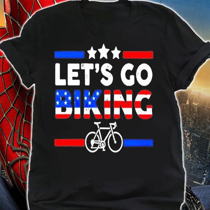 Lets Go Biking US Flag T-Shirt