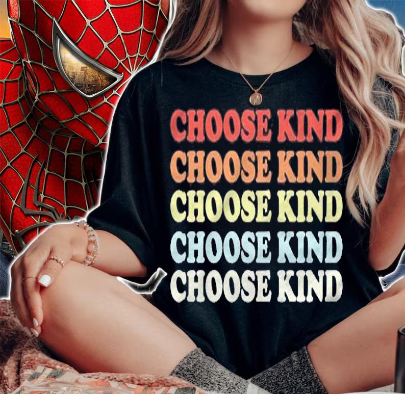 Choose Kind Tshirt  Retro Anti-Bullying Message T-shirt woman shirt
