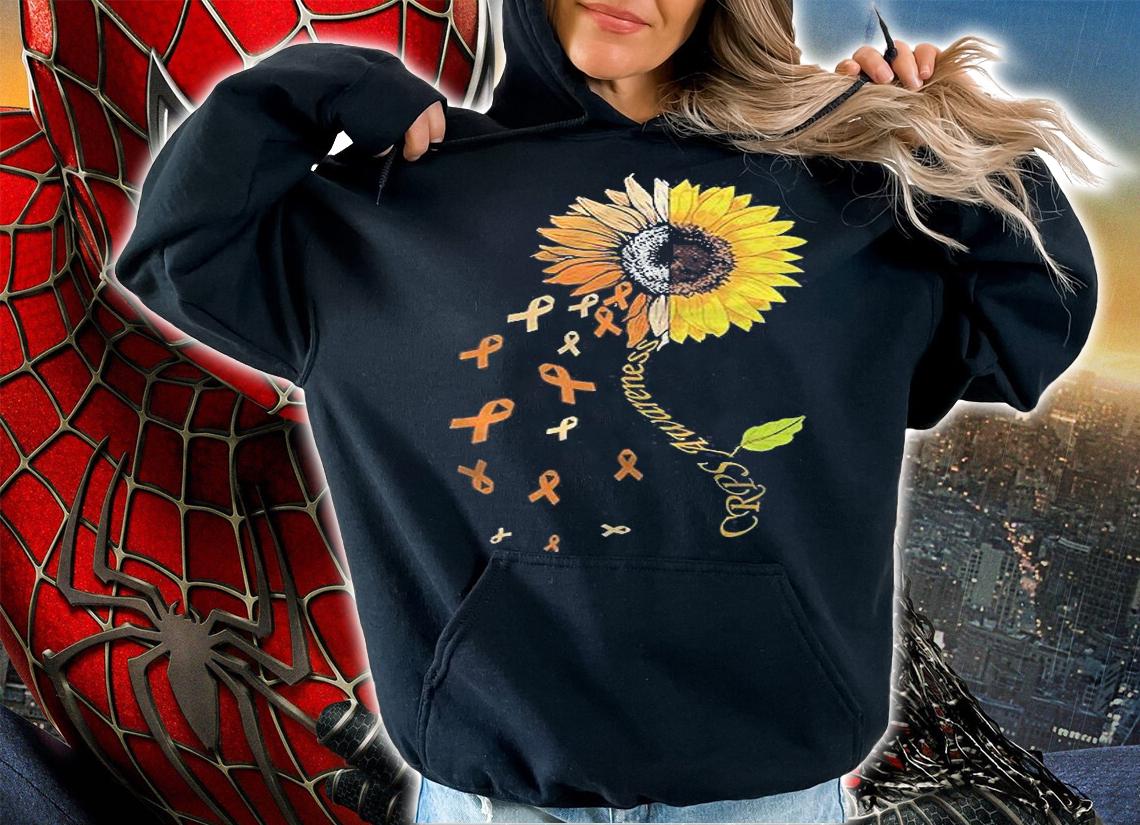 Crps Awareness Sunflower Pullover Orange Ribbon Shirt