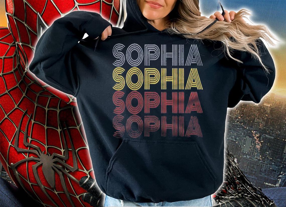 Graphic Tee First Name Sophia Retro Pattern Vintage Style Shirt