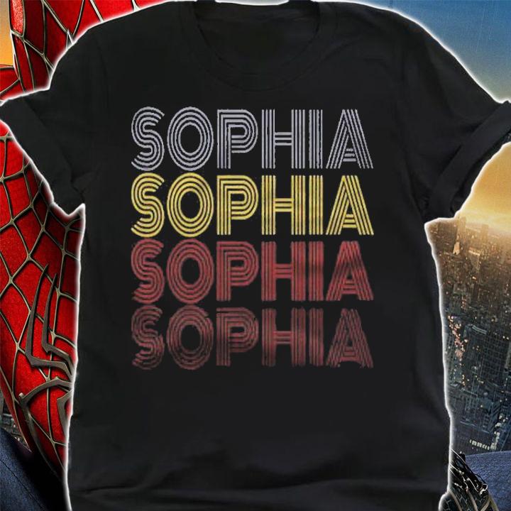 Graphic Tee First Name Sophia Retro Pattern Vintage Style Shirt