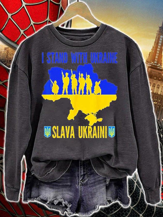 I Stand With Ukraine Slava Ukraini Glory to Ukraine Support Love Ukraine T-Shirt sweatshirt