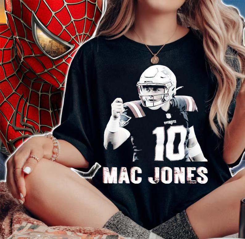 Mac Jones New England Patriots Football Shirt woman shirt