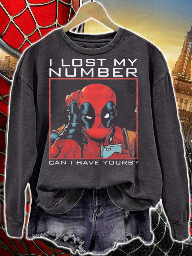 Marvel Deadpool I Lost My Number Can I Have Yours Panel Shirt sweatshirt