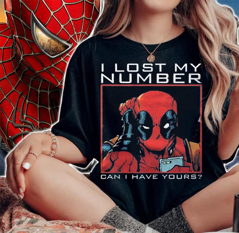 Marvel Deadpool I Lost My Number Can I Have Yours Panel Shirt woman shirt