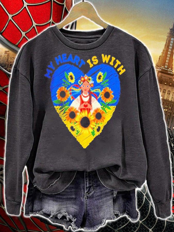 My Heart Is With Ukraine Traditional Women Shirt sweatshirt
