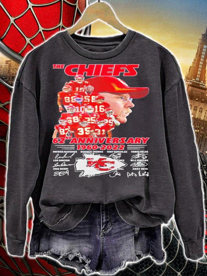 The Kansas City Chiefs 62nd Anniversary 1960 2022 Signatures t-shirt