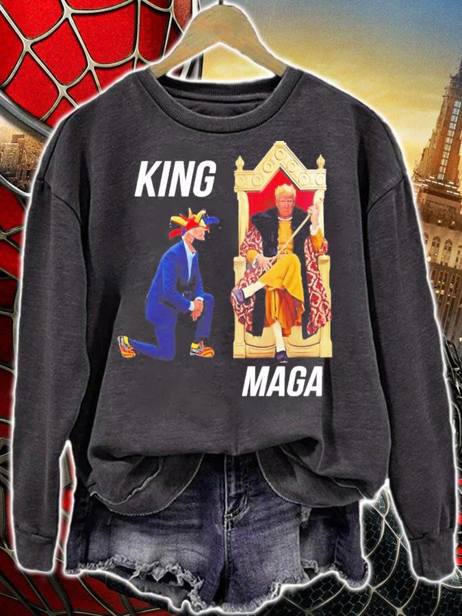 Trump And Joe Biden Maga King And Clown Shirt sweatshirt