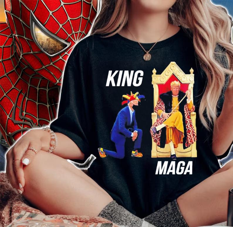 Trump And Joe Biden Maga King And Clown Shirt woman shirt