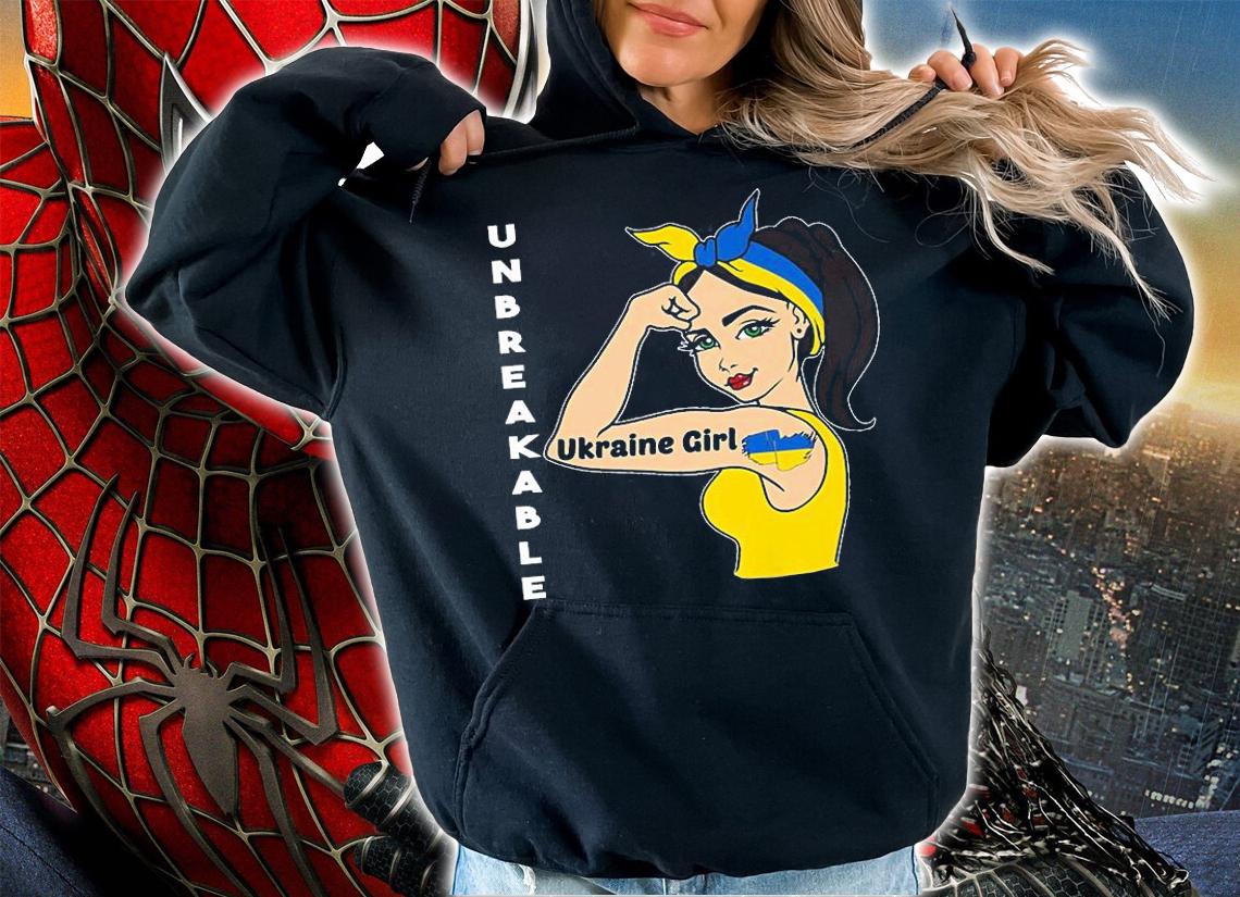 Ukraine Girl Unbreakable Ukrainian Flag Strong Woman T-Shirt hoodie