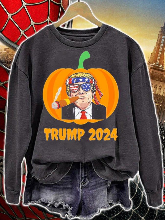 Funny Trump Halloween 2024 Holiday Anti Biden Thanksgiving T-Shirt sweatshirt