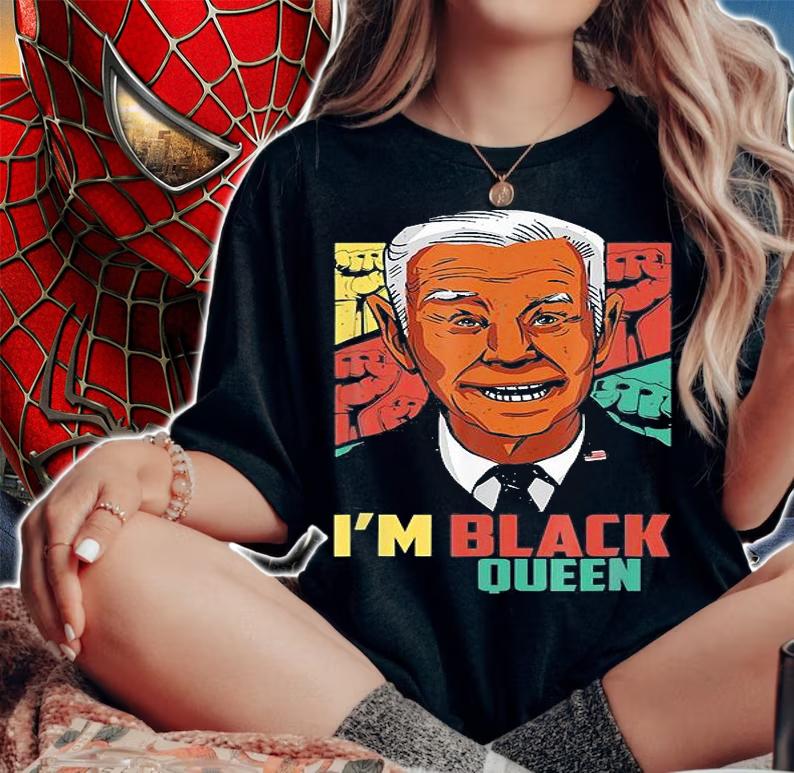 Junenth Confused Biden I'm Black Queen Melanin Dad T-Shirt woman shirt