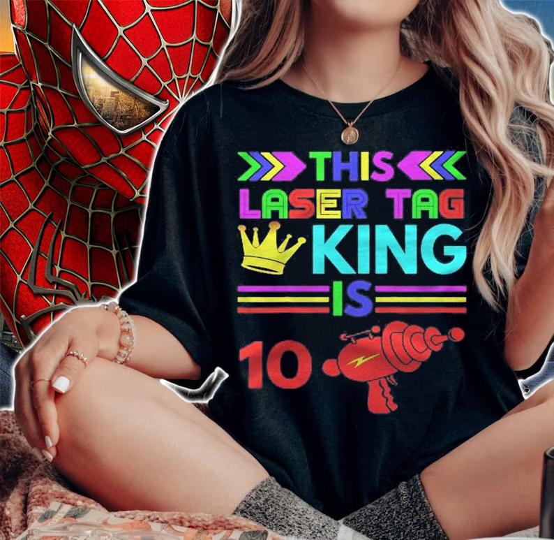 Kids 10Th Birthday Gift  This Laser Tag King Is 10 Ver2 Shirt woman shirt