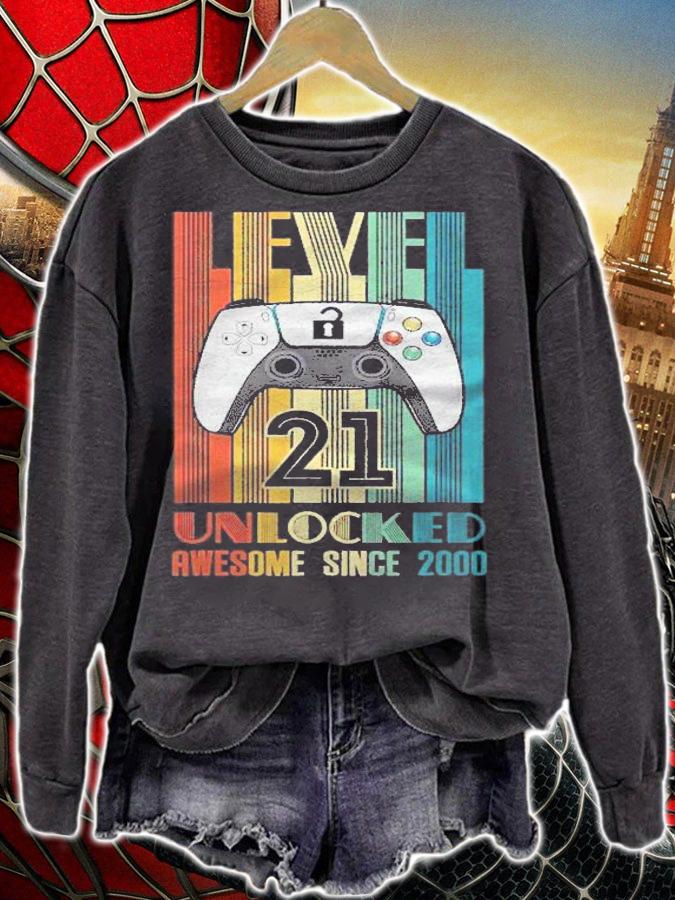 Level 21 Unlocked Awesome 21 Video Game 2000 Birthday Gift shirt