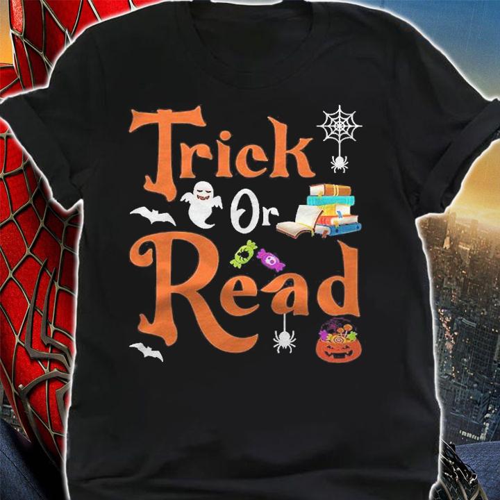 Trick Or Read Halloween Books Reading Lover Reader Funny Shirt