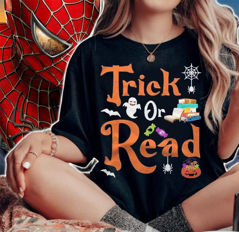 Trick Or Read Halloween Books Reading Lover Reader Funny Shirt