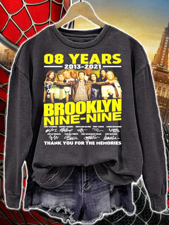08 years 2013 2021 Brooklyn Nine Nine signatures t-shirt