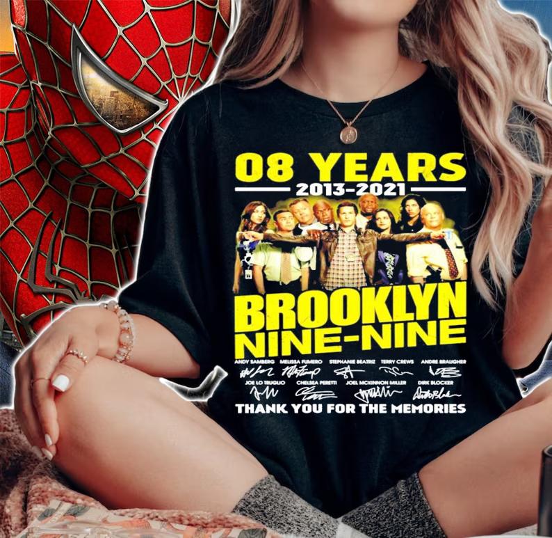 08 years 2013 2021 Brooklyn Nine Nine signatures t-shirt