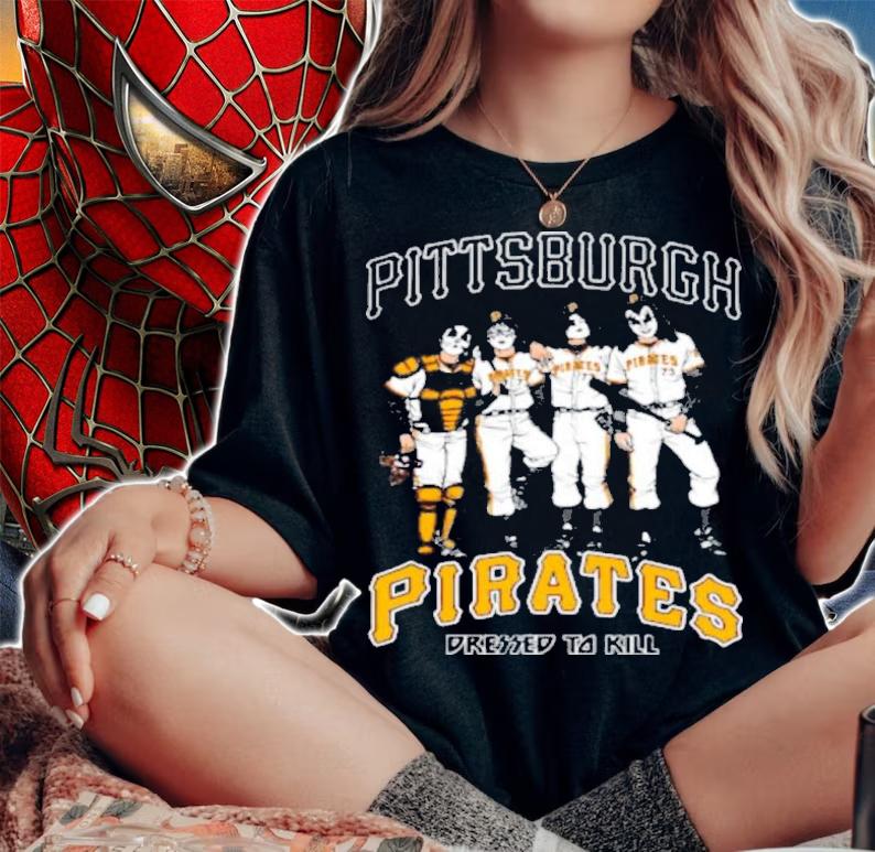 Pittsburgh Pirates Dressed To Kill Kiss Parody Shirt