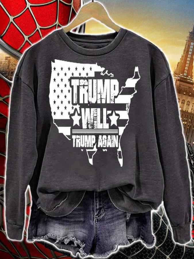 Trump Will Trump Again USA Flag T-Shirt