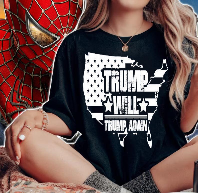 Trump Will Trump Again USA Flag T-Shirt