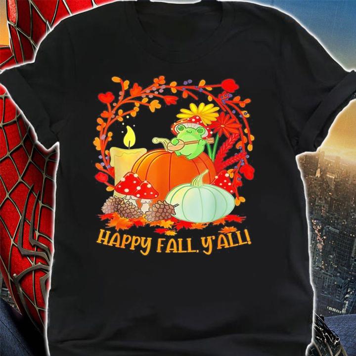 Frog Play Music Mushroom Happy Fall Yall Shirt