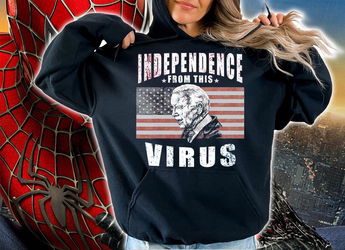 Funny Joe Biden Independence From This Virus USA Flag Vintage T-Shirt hoodie