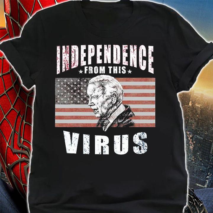 Funny Joe Biden Independence From This Virus USA Flag Vintage T-Shirt shirt