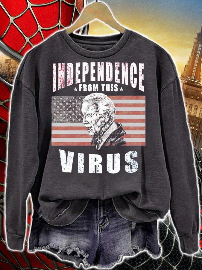 Funny Joe Biden Independence From This Virus USA Flag Vintage T-Shirt sweatshirt