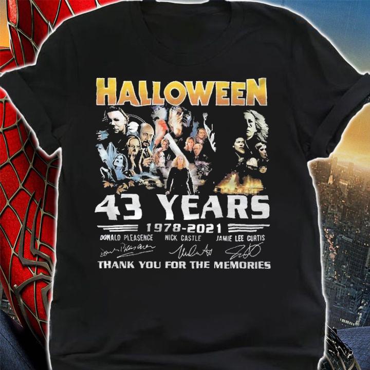 Halloween Horror 43 Years 1978-2021 Signatures Thank You For The Memories Shirt shirt