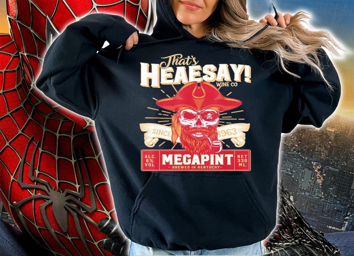 Hearsay Pirate Skull Isnt Happy Hour Anytime Mega Pint T-Shirt