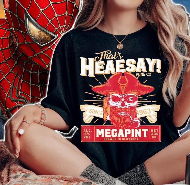 Hearsay Pirate Skull Isnt Happy Hour Anytime Mega Pint T-Shirt
