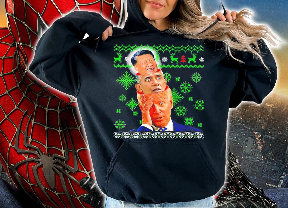 Joe Biden Obama Hu Jintao Ugly Christmas Shirt hoodie