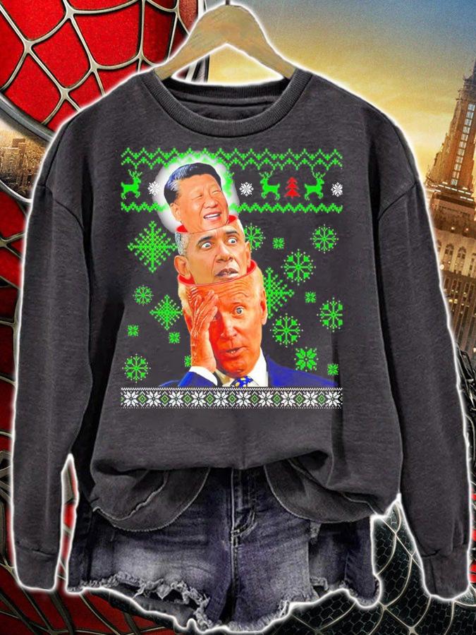 Joe Biden Obama Hu Jintao Ugly Christmas Shirt sweatshirt