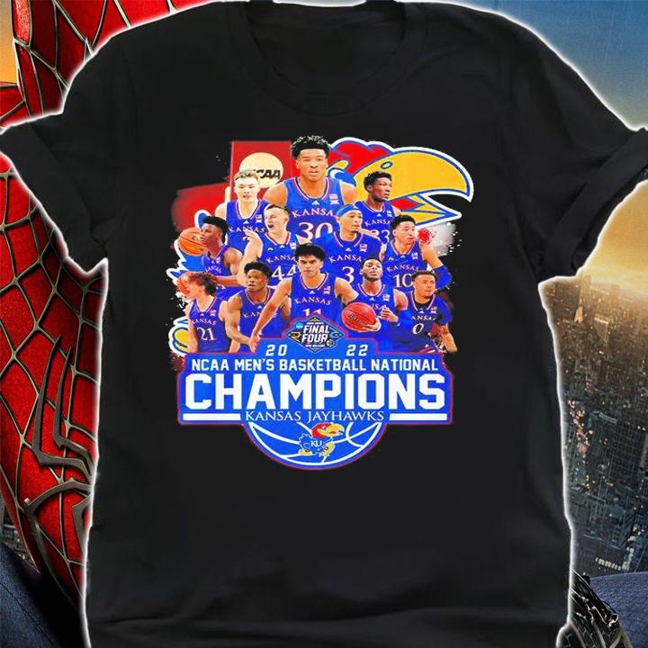 Kansas Jayhawks team 2022 NCAA Men's Basketball National Champions T-Shirt