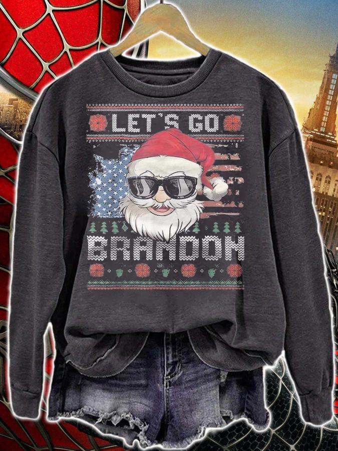 Let's Go Brandon Santa Ugly Christmas FJB Chant T-Shirt sweatshirt