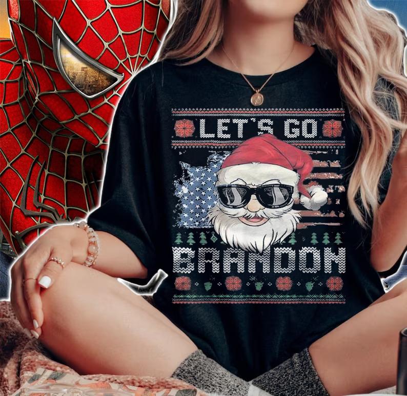 Let's Go Brandon Santa Ugly Christmas FJB Chant T-Shirt woman shirt