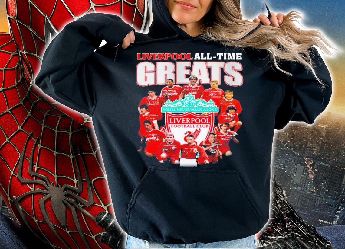 Liverpool all-time greats you'll never walk alone signatures shirt