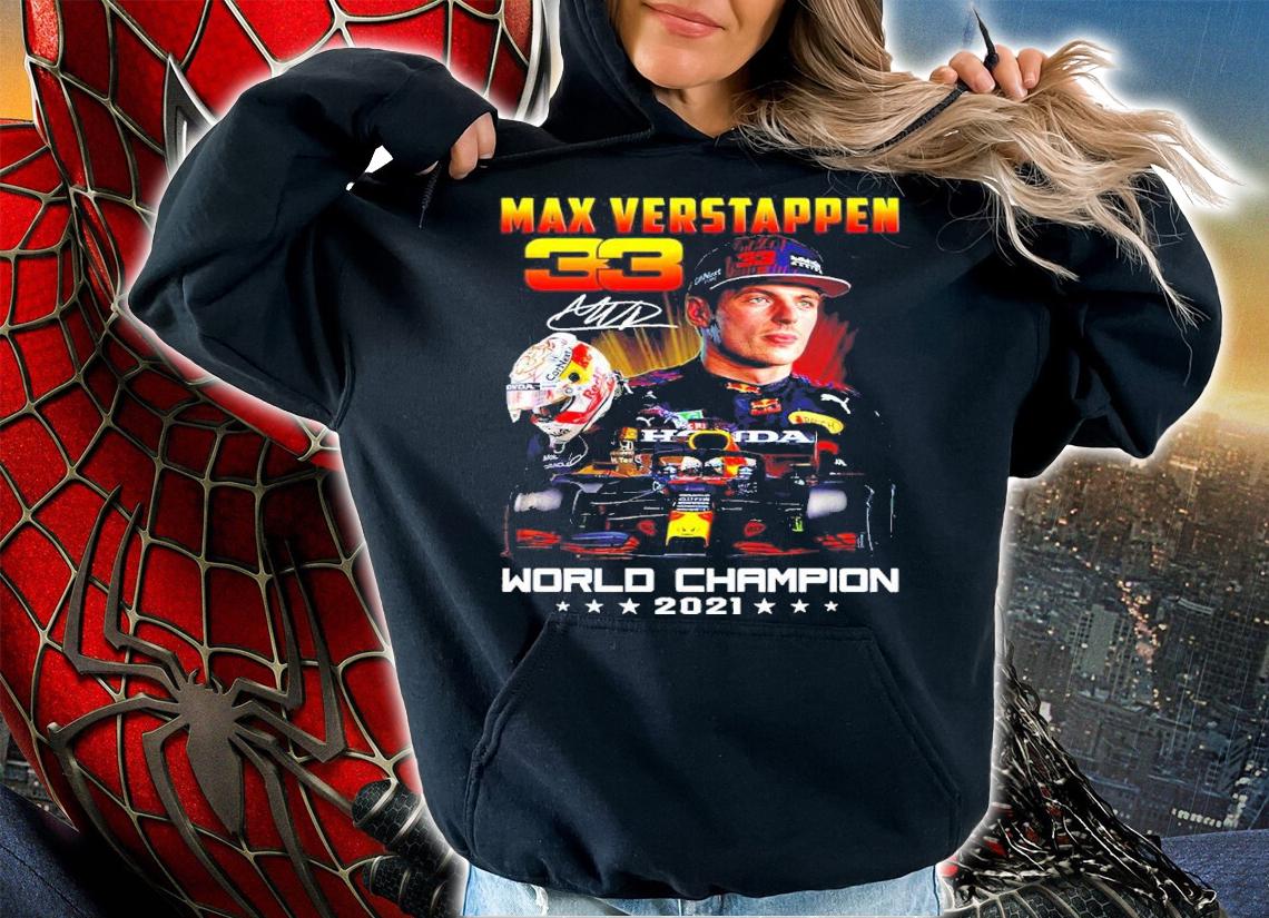 Max Verstappen World Champion 2021 racing signature shirt