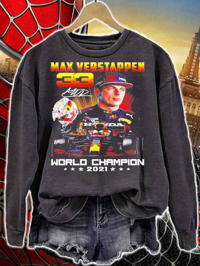 Max Verstappen World Champion 2021 racing signature shirt
