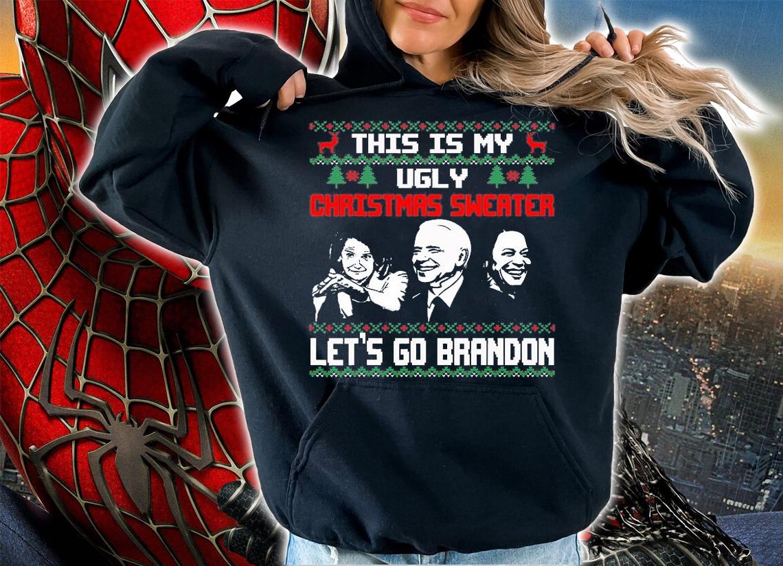 Santa Biden Let's Go Brandon Ugly Christmas Sweater T-Shirt hoodie