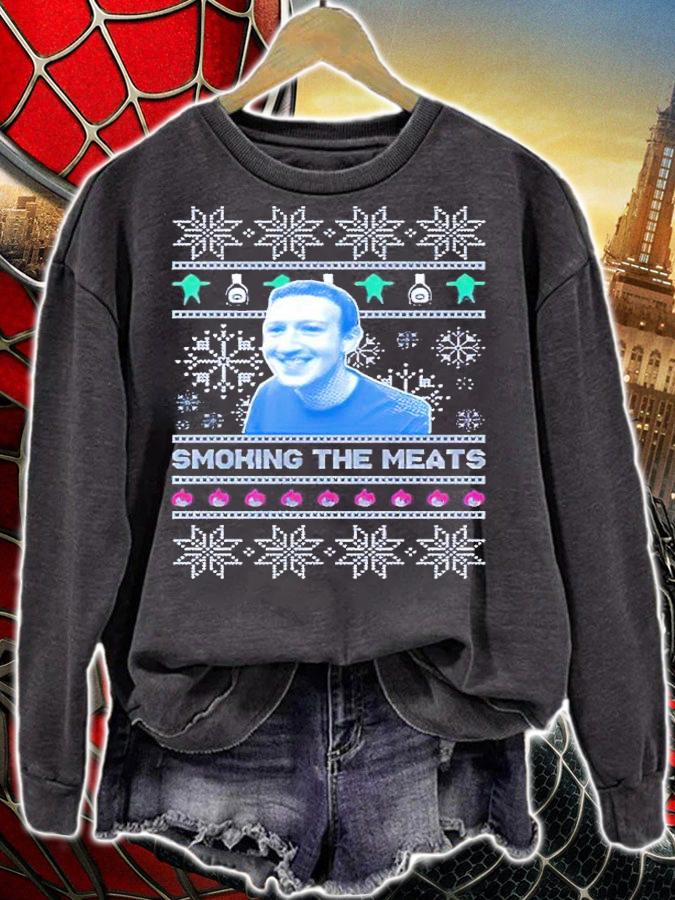Smoking The Meats Tacky Christmas shirt sweatshirt