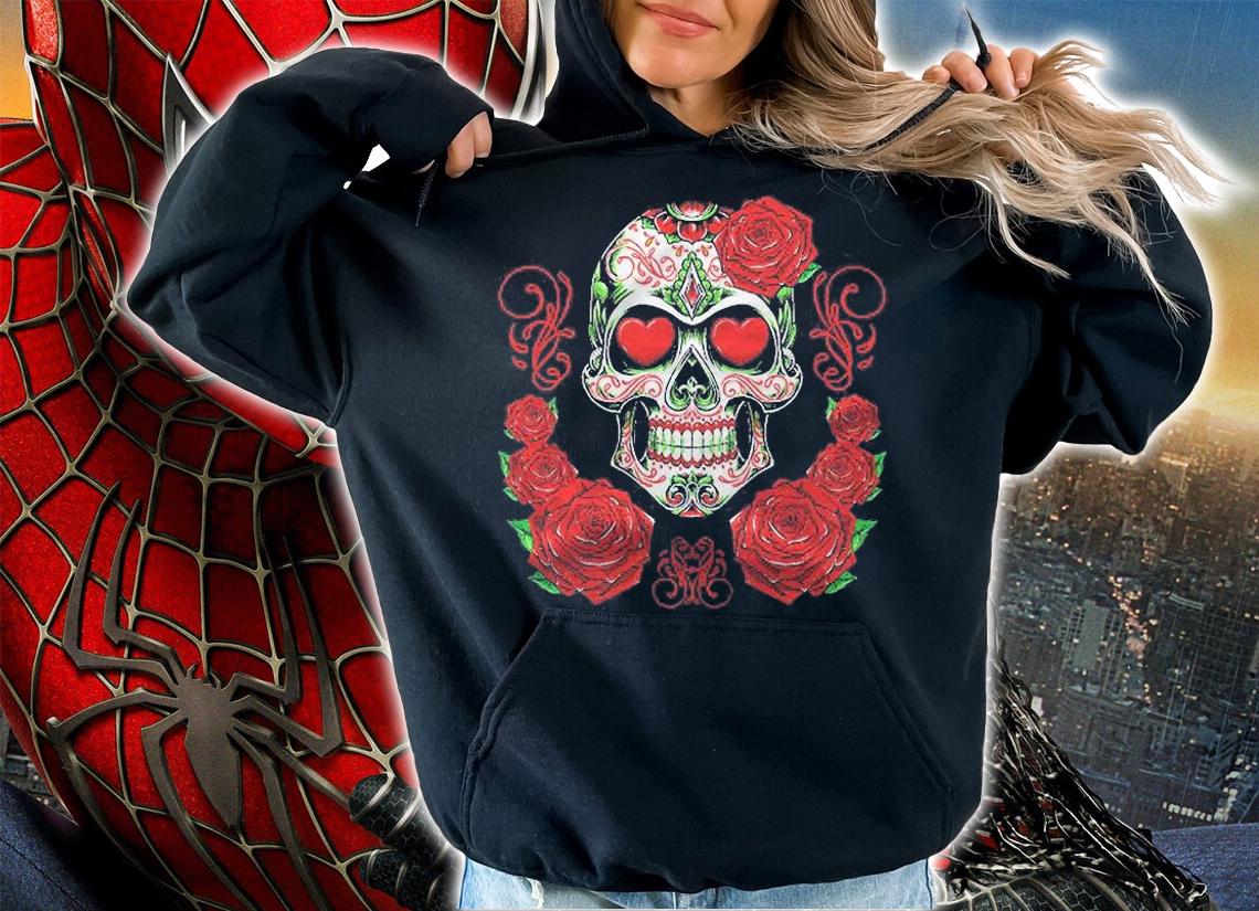 Sugar Skull And Roses Shirt Women Men Day Of The Dead Shirt